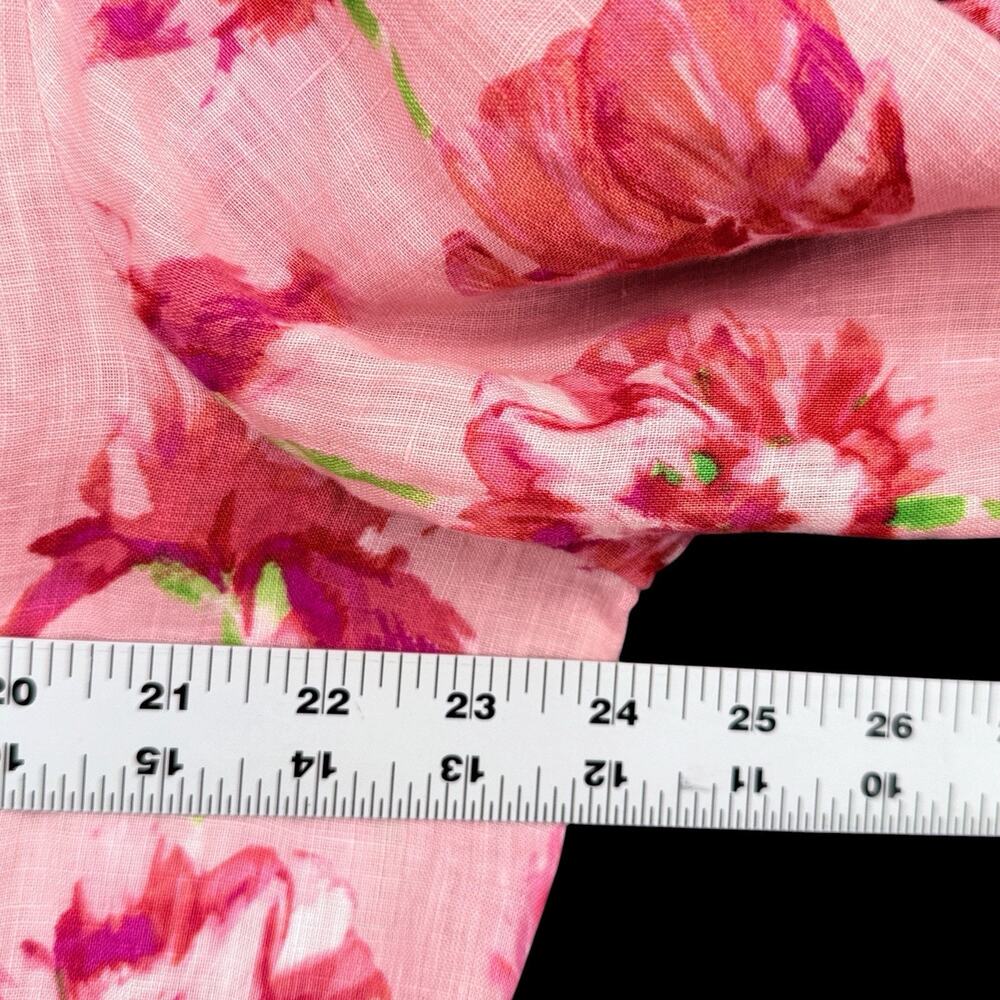 Charter Club Linen Pink Button Up Shirt Floral Womens XL Cottagecore Boho Resort - Picture 4 of 9
